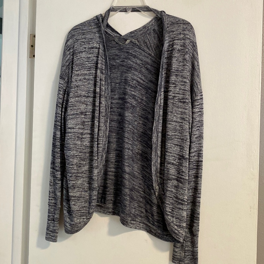 Cute, cozy, Athleta yoga wrap sweater